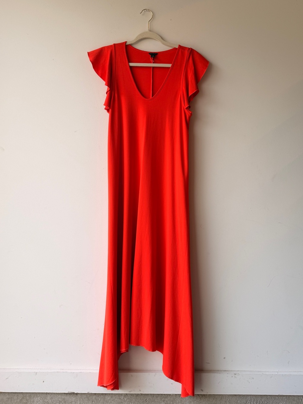 Ann Taylor Coral-Red High-Low Maxi Dress